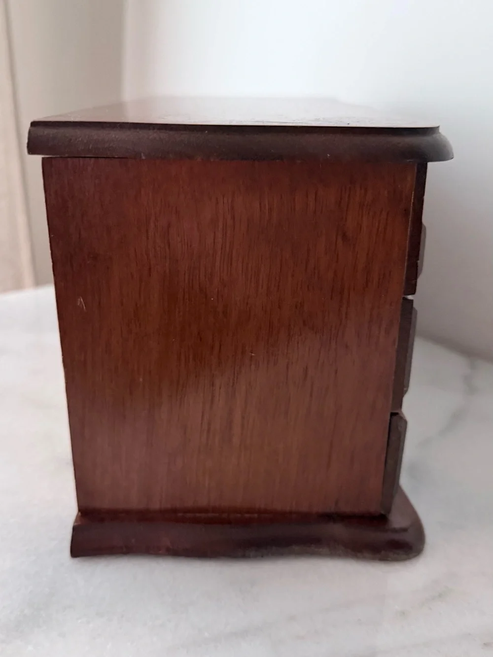 Wooden Jewelry Box with Brass Accents - Brown